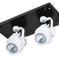 RAB MDLED2X12D10-40YY-B-W 24W LED 2 Fixture Multi-Head Gear Tray, 2700K, 1648 Lumens, 90 CRI, 40 Degree Reflector, 0-10V Dimmer, Black Tray/White Head Finish