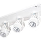 RAB MDLED3X12D10-40Y-W 36W LED 3 Fixture Multi-Head Gear Tray, 3000K, 2751 Lumens, 90 CRI, 40 Degree Reflector, 0-10V Dimmer, White Tray/White Head