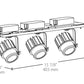 RAB MDLED3X12D10-40YY-B 36W LED 3 Fixture Multi-Head Gear Tray, 2700K, 2472 Lumens, 90 CRI, 40 Degree Reflector, 0-10V Dimmer, Black Tray/Black Head