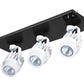 RAB MDLED3X12F-30Y-B-W 36W LED 3 Fixture Multi-Head Gear Tray, 3000K, 2772 Lumens, 90 CRI, 30 Degree Reflector, On/Off Non-Dimming, Black Tray/White Head