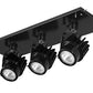 RAB MDLED3X12F-40YY-B 36W LED 3 Fixture Multi-Head Gear Tray, 2700K, 2472 Lumens, 90 CRI, 40 Degree Reflector, On/Off Non-Dimming, Black Tray/Black Head