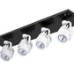 RAB MDLED4X12-30Y-B-W 48W LED 4 Fixture Multi-Head Gear Tray, 3000K, 3696 Lumens, 90 CRI, 30 Degree Reflector, Forward Phase TRIAC Dimmer, Black Tray/White Head
