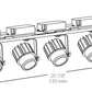 RAB MDLED4X12D10-20YY-B 48W LED 4 Fixture Multi-Head Gear Tray, 2700K, 3296 Lumens, 90 CRI, 20 Degree Reflector, 0-10V Dimmer, Black Tray/Black Head