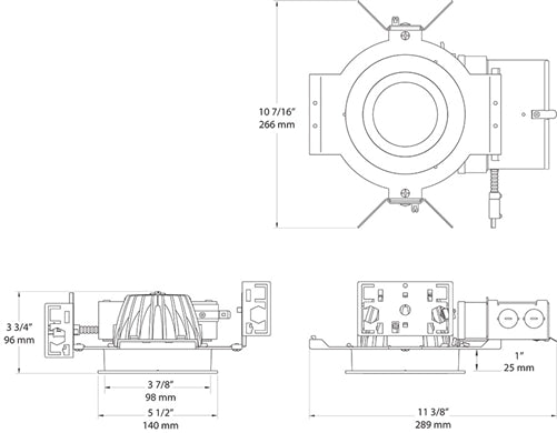 RAB NDLED4RD-80YY-W-W 4" New Construction Round Trim Module, 2700K, 90 CRI, 80 Degree Beam Spread, White Cone White Trim