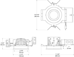 RAB NDLED4RD-80YY-W-W 4" New Construction Round Trim Module, 2700K, 90 CRI, 80 Degree Beam Spread, White Cone White Trim