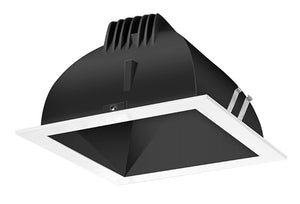 RAB NDLED4S-50YN-B-W 4" New Construction Square Trim Module, 3500K, 90 CRI, 50 Degree Beam Spread, Black Cone White Trim