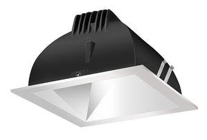 RAB NDLED4S-80YY-M-S 4" New Construction Square Trim Module, 2700K, 90 CRI, 80 Degree Beam Spread, Matte Silver Cone Silver Trim