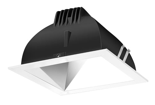 RAB NDLED4S-80YY-S-W 4" New Construction Square Trim Module, 2700K, 90 CRI, 80 Degree Beam Spread, Specular Silver Cone White Trim