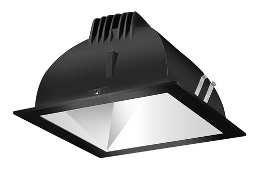 RAB NDLED6S-80YY-M-B 6" New Construction Square Trim Module, 2700K, 90 CRI, 80 Degree Beam Spread, Matte Silver Cone Black Trim