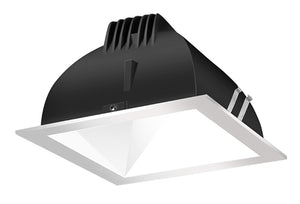 RAB NDLED6S-80YY-W-S 6" New Construction Square Trim Module, 2700K, 90 CRI, 80 Degree Beam Spread, White Cone Silver Trim