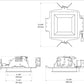 RAB NDLED6S-80YY-W-S 6" New Construction Square Trim Module, 2700K, 90 CRI, 80 Degree Beam Spread, White Cone Silver Trim
