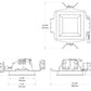 RAB NDLED6SD-80YN-M-W 6" New Construction Square Trim Module, 3500K, 90 CRI, 80 Degree Beam Spread, Matte Silver Cone White Trim
