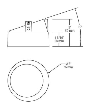 RAB NDTRIM3R20A-M-TL 3" New Construction Round Trimless Module, 20 Degree Adjustable, Matte Silver Finish