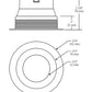 RAB NDTRIM3R50-B 3" New Construction Round Trimmed Module, 50 Degree Downlight, Black Finish