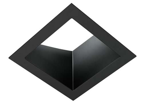 RAB NDTRIM3S20A-B 3" New Construction Square Trimmed Module, 20° Adjustable, Black Finish