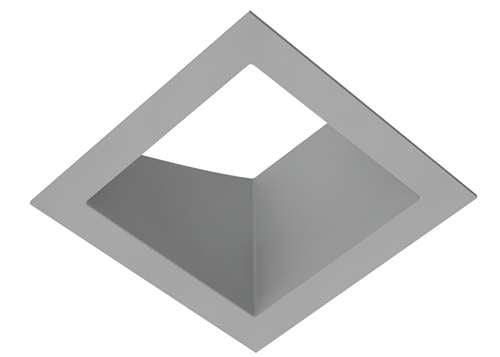 RAB NDTRIM3S40A-M 3" New Construction Square Trimmed Module, 40° Adjustable, Matte Silver Finish