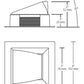 RAB NDTRIM3S40A-M 3" New Construction Square Trimmed Module, 40° Adjustable, Matte Silver Finish
