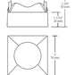 RAB NDTRIM3S80-B-TL 3" New Construction Square Trimless Module, 80° Downlight, Black Finish