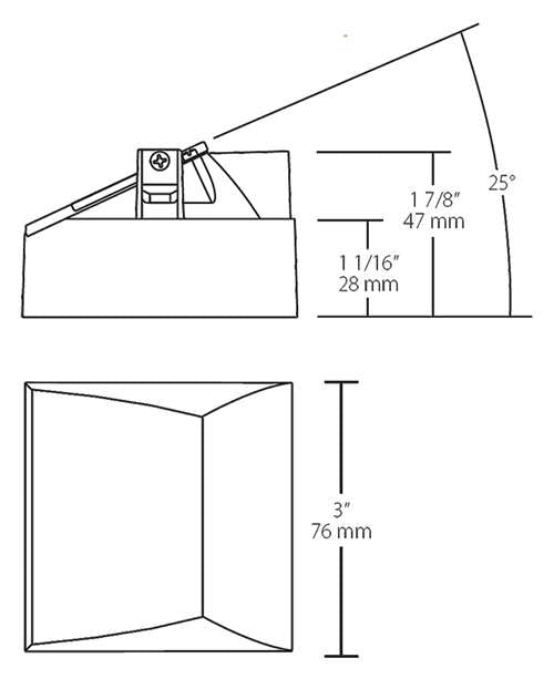 RAB NDTRIM3SW-B-TL 3" New Construction Square Trimless Module, Wall Washer, Black Finish