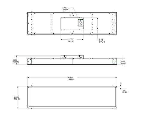 RAB PANEL1X4-41Y/D10/LC 41W 1' x 4' Recessed LED Panel with Lightcloud Control System, 3000K (Warm), 4824 Lumens, 82 CRI, 120-277V, Dimmable Operation, Not DLC Listed, White Finish