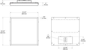 RAB PANEL2X2-52YN/D10 2' x 2' Recessed LED Panel, 52 Watts, 3500K Color Temperature, 84 CRI, 120V-277V, White Finish, Dimmable
