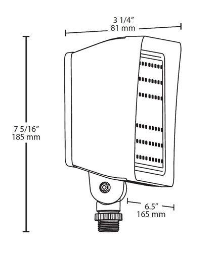 RAB PIP15N/D10/PCU 15W LED PIP Floodlight, 120-277V Button Photocell, 4000K (Neutral), 2143 Lumens, 72 CRI, 120-277V, 7H x 6V Beam Distribution, Dimmable, DLC Listed, Bronze Finish