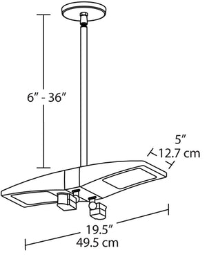 RAB PLED2X13NMS2-BL 26W Ceiling LED LSMART with Mini Sensor, 4000K Color Temperature (Neutral), Bi-Level Operation, Bronze Finish