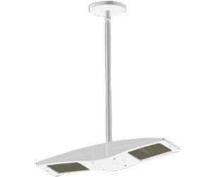 RAB PLED2X13NW 2x13W LED Pendant Mount, 4000K Color Temperature (Neutral), Standard Operation, White Finish