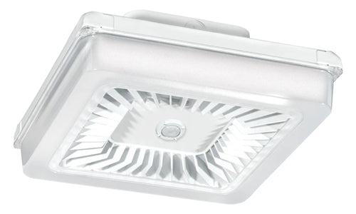 RAB PRT42W/WS 42W LED PORTO Garage Light, 5000K (Cool), 4833 Lumens, 74 CRI, 120V-277V, Multi Level Motion Sensor, White Finish