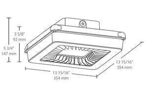 RAB PRT42YW 42W LED PORTO Garage Light, No Photocell, 3000K (Warm), 4317 Lumens, 72 CRI, 120V-277V, Standard, White Finish