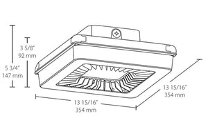 RAB PRT55N/WS 55W  LED PORTO Garage Light, No Photocell, 4000K (Neutral), 120-277V, Multi-Level Motion Sensor for 14", Standard, Bronze Finish
