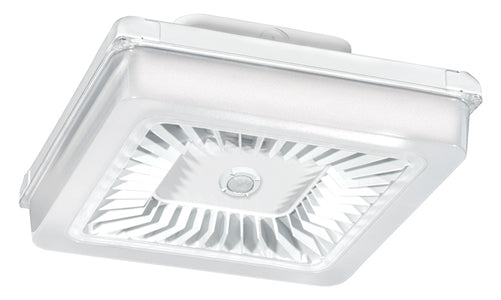RAB PRT55NW/D10/WS 55W LED PORTO Garage Light with Multi-Level Motion Sensor, 4000K (Neutral), 5302 Lumens, 73 CRI, 120V-277V, Dimmable, DLC Listed, White Finish