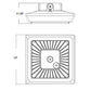 RAB PRT55SW 55/42/30W Square Porto LED Field Adjustable Light, 3500/4000/5000K, On/Off Photocell, White