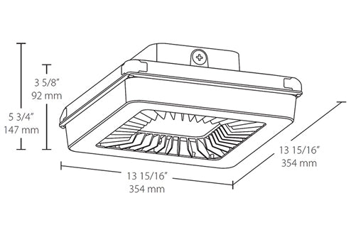 RAB PRT55Y 55W LED PORTO Garage Light, No Photocell, 3000K (Warm), 5234 Lumens, 72 CRI, 120V-277V, Standard, Bronze Finish