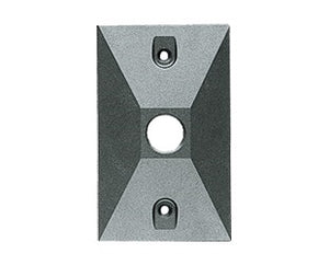 RAB R14-1B Rectangular Metal Cover, 1 Hole, Black