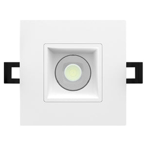 RAB R3S-9B 9W 3" New Construction and Retrofit Square LED Deep Recessed Downlight, Adjustable CCT 2700/3000/3500/4000/5000K, 90 CRI, Baffle Trim, White