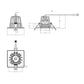 RAB R3S-9B 9W 3" New Construction and Retrofit Square LED Deep Recessed Downlight, Adjustable CCT 2700/3000/3500/4000/5000K, 90 CRI, Baffle Trim, White