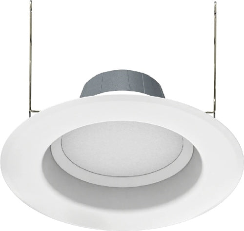 RAB R6R11835120WS 11W 6" LED Round Retrofit Downlight, Baffle, 1158 lumens, 80 CRI, 3500K Color Temperature, White