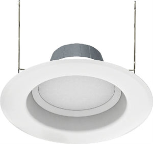 RAB R6R11835120WS 11W 6" LED Round Retrofit Downlight, Baffle, 1158 lumens, 80 CRI, 3500K Color Temperature, White