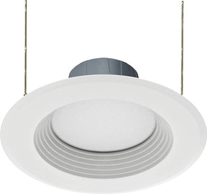 RAB R6R11930120WB 11W 6" LED Round Retrofit Downlight, Baffle, 961 lumens, 92 CRI, 3000K Color Temperature, White