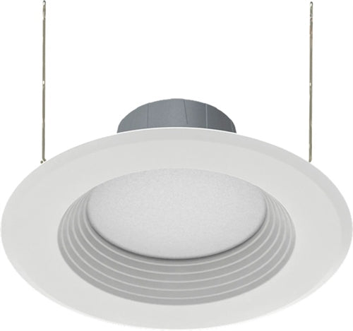RAB R6R89FA120WB 8W 6" LED Round Retrofit Downlight Baffle, Adjustable Head, 2700K, 3000K, 3500K, 4000K & 5000K Color Temperature