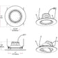 RAB RA6R109FA120WS 10W 6" LED Round Retrofit Downlight, Adjustable Head, 2700K, 3000K, 3500K, 4000K & 5000K Color Temperature