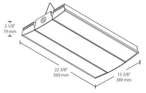 RAB RAIL185W/D10/LC 185W Rail LED High Bay with Lightcloud Control System, No Photocell, 5000K (Cool), 22640 Lumens, 76 CRI, 120-277V, V Hooks Mount, Dimmable, White Finish
