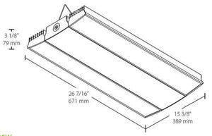 RAB RAIL225NW/D10/LC 225W Rail LED High Bay with Lightcloud Control System, No Photocell, 4000K (Neutral), 25617 Lumens, 78 CRI, 120-277V, V Hooks Mount, Dimmable, White Finish