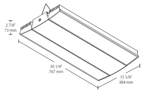 RAB RAIL225YNW/D10 225W Rail LED High Bay, V Hooks Mount, No Photocell, 3500K, 24114 Lumens, 82 CRI, 120-277V, Dimmable Operation, DLC Listed, White Finish