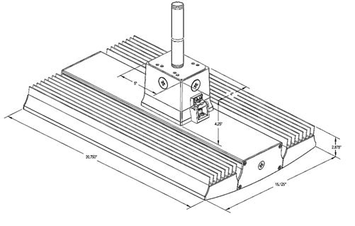 RAB RAILP150W/480 150W Rail LED High Bay, Pendant or Surface Mount, No Photocell, 5000K (Cool), 18127 Lumens, 74 CRI, 480V, Standard Operation, Not DLC Listed, White Finish