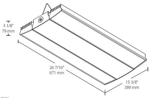 RAB RAILP225W/D10/LCS 225W Rail LED High Bay with Lightcloud Control System, Lightcloud Highbay Sensor, 5000K (Cool), 27156 Lumens, 76 CRI, 120-277V, Pendant or Surface Mount, Dimmable, White Finish