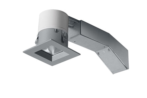 RAB RDLED2S8-40YY-TS 2" Square Remodeler LED, 9W, 2700K, 547 Lumens, 82 CRI, 40 Degree Beam Spread, 1/2" Trim, TRIAC Compatible, Silver Trim