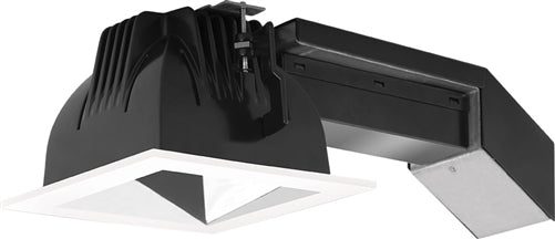 RAB RDLED4S20F-80YN-S-W 4" Square Remodeler LED, 20W, 3500K, 1174.9 Lumens, 90 CRI, 80 Degree Beam Spread, On/Off Non-dimming Driver, Specular Silver Cone White Trim Finish