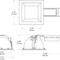 RAB RDLED6S26L-50Y-B-W 6" Square Remodeler LED, 26W, 3000K (Warm), 1872 Lumens, 90 CRI, 50 Degree Beam Spread, Lutron Driver, Black Cone and White Trim